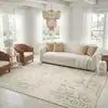 Image de Tapis vintage patiné en polypropylène blanc/vert, 122 x 183 cm