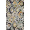 Image de Tapis boh ¨me chic en polypropyl ¨ne bleu/multicolore, 122 x 170 cm