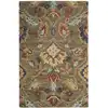 Image de Tapis laine verte/multicolore 91 x 152 cm
