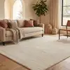 Image de Tapis ombre moderne en polypropylène beige, 155 x 229 cm