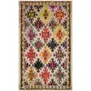 Image de Tapis bohème chic en polypropylène blanc/multicolore, 122 x 183 cm