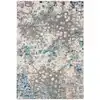Image de Tapis contemporain en polypropylène gris/bleu, 160 x 229 cm