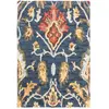Image de Tapis laine marine/multicolore 69 x 122 cm