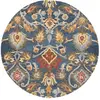 Image de Tapis laine marine/multicolore 122 x 122 cm