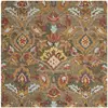 Image de Tapis laine verte/multicolore 122 x 122 cm