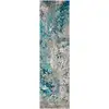 Image de Tapis polypropylène bleu/beige 66 x 183 cm