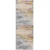 Image de Tapis de couloir abstrait moderne multicolore/orange 80x220