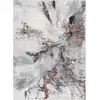 Image de Tapis abstrait moderne gris/rouge 200x275