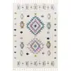 Image de Tapis shaggy bohème multicolore/blanc 160x213