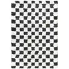 Image de Tapis shaggy à carreaux blanc/noir 160x220