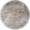 Image de Tapis rond vintage lavable en machine marron/ivoire ø 200
