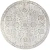 Image de Tapis rond vintage lavable en machine gris/jaune ø 200