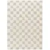 Image de Tapis shaggy à carreaux ivoire/beige clair 160x220