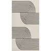 Image de Tapis de couloir scandinave moderne blanc/noir 80x220