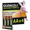 Image de Duracell Rechargeables Piles AA (lot de 4), 1300 mAh NiMH, 2000 recharges, pré-chargées, Puissance longue durée, un packaging recyclable 0% plastique en occasion ou reconditionné