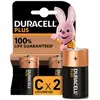 Image de Pack de 2 piles alcalines C Duracell Plus, 1.5V LR14