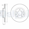 Image de Disque De Frein Delphi Bg4661c Citroen;Ds;Fiat;Opel;Peugeot;Toyota;Vauxhall