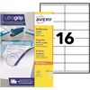 Image de AVERY - Pochette de 1600 étiquettes UltraGrip autocollantes. Personnalisables et imprimables. Format 105 x 35mm. Impression laser, jet d'encre, copieur. (3423-100) en occasion ou reconditionné