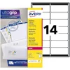 Image de AVERY - 210 Étiquettes Adresse Autocollantes Blanches Personnalisables - Sans Bourrage - Format 99,1 x 38,1 mm - Impression Laser en occasion ou reconditionné