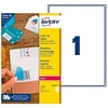 Image de Etiquettes opaques de masquage laser 199,6 x 289,1 mm Avery blanche - Boîte de 25