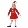 Image de Costume Mini Miss Santa Flanelle Enfant - Rouge - 130 cm