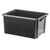Image de Bac de rangement recyclé Strata - 32 litres - Lot de 5 - Noir