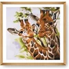 Image de Kit de Point de Croix Imprimé Girafes 58x58 cm - - Kit Broderie Extra-Large Idéal pour les Passionnés(...) -