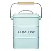Image de living nostalgia 3 l acier poubelle à compost bleu vintage