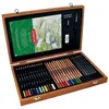 Image de , coffret en bois Academy, spécial dessins & croquis, avec crayons de couleur, aquarellables, graphites et accessoires