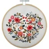 Image de Kit de Broderie "Floral Heart" avec Cercle en Bois de 15cm - | Un Projet Elégant et Relaxant(...) - 45 Floral Heart