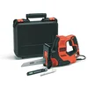 Image de BLACK+DECKER Scie à main filaire - Capacités de coupe : 3 mm métal, 100 mm bois, 50 mm tuyau plastique et branches - 3 lames - Livrée en coffret 500W, Noir, Orange, RS890K-QS en occasion ou reconditionné