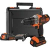 Image de BLACK+DECKER - Perceuse visseuse Multievo - Outil multifonctions sans fil - Chargeur inclus - Double embout de vissage - Livrée en coffret 850W, 18V, Orange/Noir, 2 Batteries - MT218KB-QW en occasion ou reconditionné