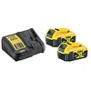 Image de DEWALT - Pack 2 Batteries XR 18V 5 Ah Li-Ion et Chargeur - DCB115P2-QW - Compatibles Avec Tous Les Outils XR 18V Bricolage et Jardin DEWALT - Chargeur Multi-Voltage avec Témoin LED du Niveau de Charge en occasion ou reconditionné