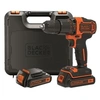 Image de Black & Decker BDCHD18KB Perceuse-visseuse sans fil à percussion en coffret avec 2 batteries 1,5 Ah
