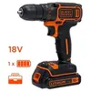 Image de Black and Decker - Perceuse visseuse sans fil 18 V 1 batterie Lithium 1.5 Ah 30 Nm en coff