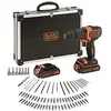Image de Black & Decker Perceuse Avec 80 Accessoires 2 Batteries Et Mallette De Transport Bdchd18bafc-qw 1.5ah One Size