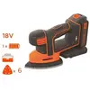 Image de BLACK + DECKER BDCDS18-QW Ponceuse de détail Souris 18 V, Orange, Set de 4 Pièces