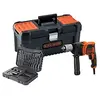 Image de Perceuse à percussion 850W + 32 accessoires Guide de profondeur Poignée BLACK+DECKER BEH850KA32-QS
