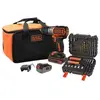 Image de Perceuse à percussion sans fil BLACK + DECKER 18V - 2 batteries 18V 1x2.5Ah 1x4Ah - chargeur - sac - BL188ME2SA-QW