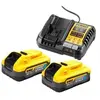 Image de Pack 2 batteries 18V POWERSTACK XR 5Ah Li-Ion + chargeur - - DCB1104H2-QW