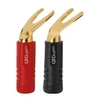 Image de QED Screwloc - Connecteur pour haut-parleur - fourchette prise - noir, rouge (pack de 4)