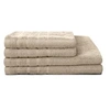 Image de LOVELY HOME Lot de 2 serviettes + 2 draps de douche 100% coton - 50x100 cm / 70x140 cm - Beige lin