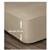 Image de Drap Housse 100% Coton 140x190cm - Bonnet 35cm - Beige