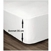 Image de Drap Housse 100% Coton 140x190cm - Bonnet 35cm - Blanc