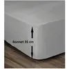 Image de Drap Housse 100% Coton 160x200cm - Bonnet 35cm - Gris clair