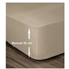 Image de Drap Housse 100% Coton 160x200cm - Bonnet 35cm - Beige