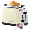 Image de Russell Hobbs Grille pain [Pour 2 tranches] Colours Plus Inox crème (fentes extra larges, 6 niveaux de brunissage rapide, surélévation et contrôle, décongélation, réchauffage, 1600 W) Toaster 26551-56 en occasion ou reconditionné