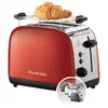 Image de Russell Hobbs Grille pain [Pour 2 tranches] Colours Plus Inox rouge (fentes extra larges, 6 niveaux de brunissage rapide, surélévation et contrôle, décongélation, réchauffage, 1600W) Toaster 26554-56 en occasion ou reconditionné