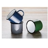 Image de Mug en Acier Emaillé Vert et Noir 350 ml x 6
