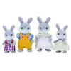 Image de 4 Figurines Famille Lapin Gris